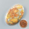 Diaspro Maligano Multicolore Naturale Forma Ovale Piatto Cabochon Liscio Fatto a Mano 47X30X6mm 16,63gm 1pz
