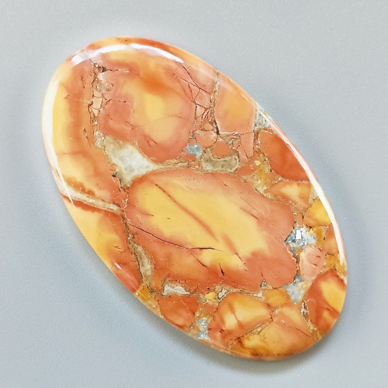 Diaspro Maligano Multicolore Naturale Forma Ovale Piatto Cabochon Liscio Fatto a Mano 62X37X6mm 23,14gm 1pz
