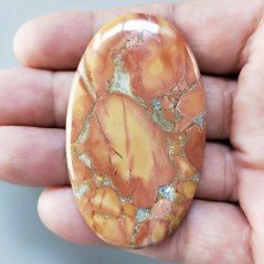 Diaspro Maligano Multicolore Naturale Forma Ovale Piatto Cabochon Liscio Fatto a Mano 62X37X6mm 23,14gm 1pz