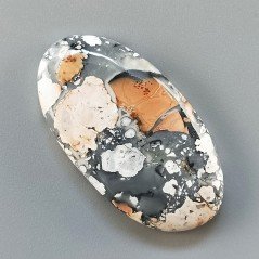 Diaspro Maligano Multicolore Naturale Forma Ovale Piatto Cabochon Liscio Fatto a Mano 41X22X6mm 10,28gm 1pz