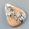 Diaspro Maligano Multicolore Naturale Forma Goccia Piatto Cabochon Liscio Fatto a Mano 43X34X5mm 10,84gm 1pz