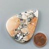 Diaspro Maligano Multicolore Naturale Forma Goccia Piatto Cabochon Liscio Fatto a Mano 43X34X5mm 10,84gm 1pz