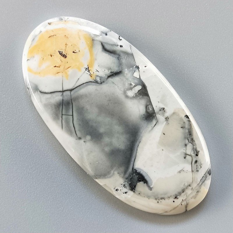 Diaspro Maligano Multicolore Naturale Forma Ovale Piatto Cabochon Liscio Fatto a Mano 49X25X5mm 12,68gm 1pz