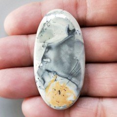 Diaspro Maligano Multicolore Naturale Forma Ovale Piatto Cabochon Liscio Fatto a Mano 49X25X5mm 12,68gm 1pz