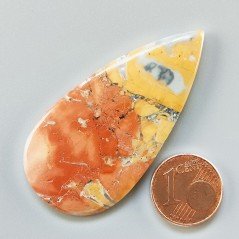 Diaspro Maligano Multicolore Naturale Forma Goccia Piatto Cabochon Liscio Fatto a Mano 52X26X4mm 10,36gm 1pz