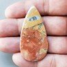 Diaspro Maligano Multicolore Naturale Forma Goccia Piatto Cabochon Liscio Fatto a Mano 52X26X4mm 10,36gm 1pz
