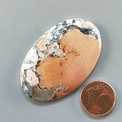 Diaspro Maligano Multicolore Naturale Forma Ovale Piatto Cabochon Liscio Fatto a Mano 45X28X5mm 11,46gm 1pz