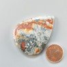 Diaspro Maligano Multicolore Naturale Forma Goccia Piatto Cabochon Liscio Fatto a Mano 42X32X6mm 12,50gm 1pz
