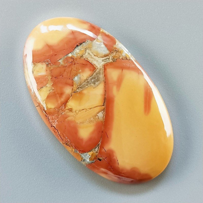 Diaspro Maligano Multicolore Naturale Forma Ovale Piatto Cabochon Liscio Fatto a Mano 45X26X6mm 13,05gm 1pz