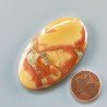 Diaspro Maligano Multicolore Naturale Forma Ovale Piatto Cabochon Liscio Fatto a Mano 45X26X6mm 13,05gm 1pz
