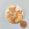 Diaspro Maligano Multicolore Naturale Forma Tondo Piatto Cabochon Liscio Fatto a Mano 39X6mm 14,96gm 1pz