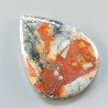 Diaspro Maligano Multicolore Naturale Forma Goccia Piatto Cabochon Liscio Fatto a Mano 44X34X5mm 14,30gm 1pz