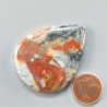 Diaspro Maligano Multicolore Naturale Forma Goccia Piatto Cabochon Liscio Fatto a Mano 44X34X5mm 14,30gm 1pz