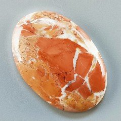 Diaspro Maligano Multicolore Naturale Forma Ovale Piatto Cabochon Liscio Fatto a Mano 37X25X6mm 9,75gm 1pz