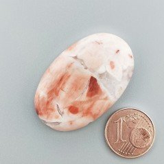 Diaspro Picasso Rosa Naturale Forma Ovale Piatto Cabochon Liscio Fatto a Mano 36X23mm 8.34gm 1pz