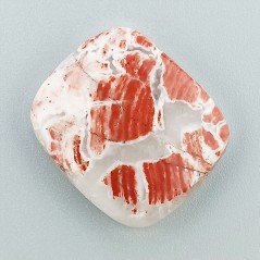 Diaspro Picasso Rosa Naturale Forma Rettangolare Piatto Cabochon Liscio Fatto a Mano 24X21mm 5.08gm 1pz