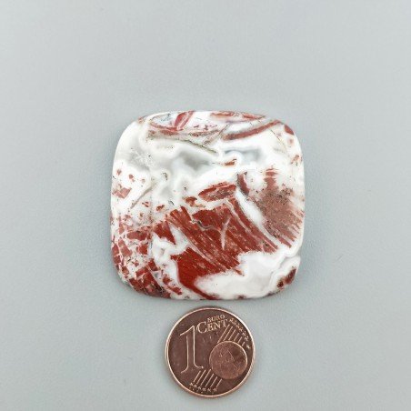 Diaspro Picasso Rosa Naturale Forma Quadrato Piatto Cabochon Liscio Fatto a Mano 35X35mm 13,93gm 1pz