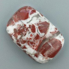 Diaspro Picasso Rosa Naturale Forma Rettangolare Piatto Cabochon Liscio Fatto a Mano 34X23mm12,01gm 1pz