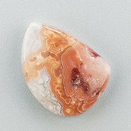 Diaspro Picasso Rosa Naturale Forma Fantasia Piatto Cabochon Liscio Fatto a Mano 17X13mm 2,00gm 1pz