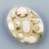 Diaspro Zebrato Marrone Naturale Forma Ovale Piatto Cabochon Liscio Fatto a Mano 26X21mm 6.50gm 1pz