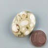 Diaspro Zebrato Marrone Naturale Forma Ovale Piatto Cabochon Liscio Fatto a Mano 26X21mm 6.50gm 1pz