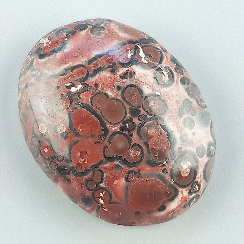 Diaspro Zebrato Marrone Naturale Forma Ovale Piatto Cabochon Liscio Fatto a Mano 32X24mm 10,04gm 1pz