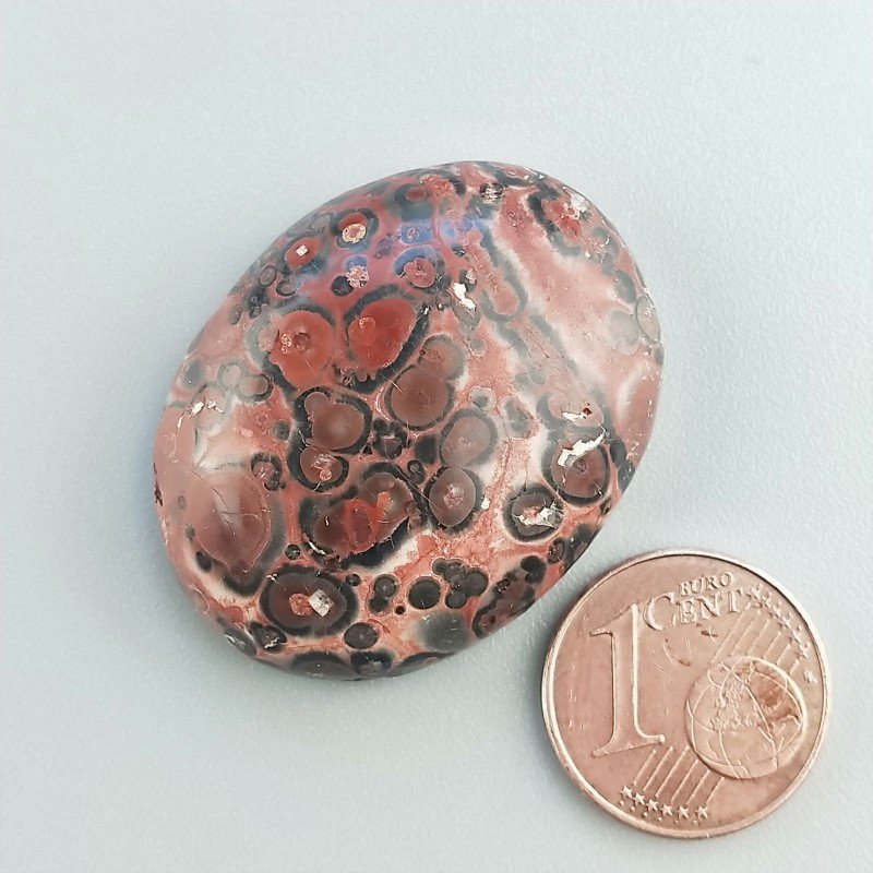 Cabochon di Diaspro Zebrato Marrone Naturale Ovale, Piatto e Liscio, 32x24 mm, 10,04 g, Fatto a Mano
