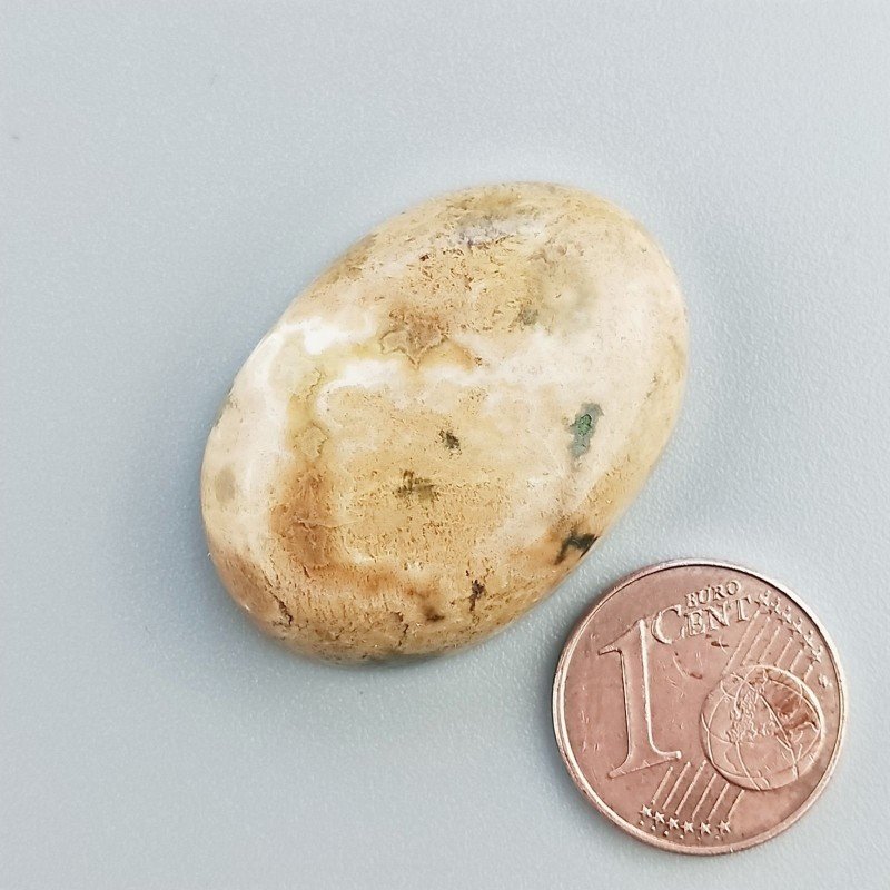 Cabochon di Diaspro Zebrato Marrone Naturale Ovale, Piatto e Liscio, 31x21 mm, 8,49 g, Fatto a Mano