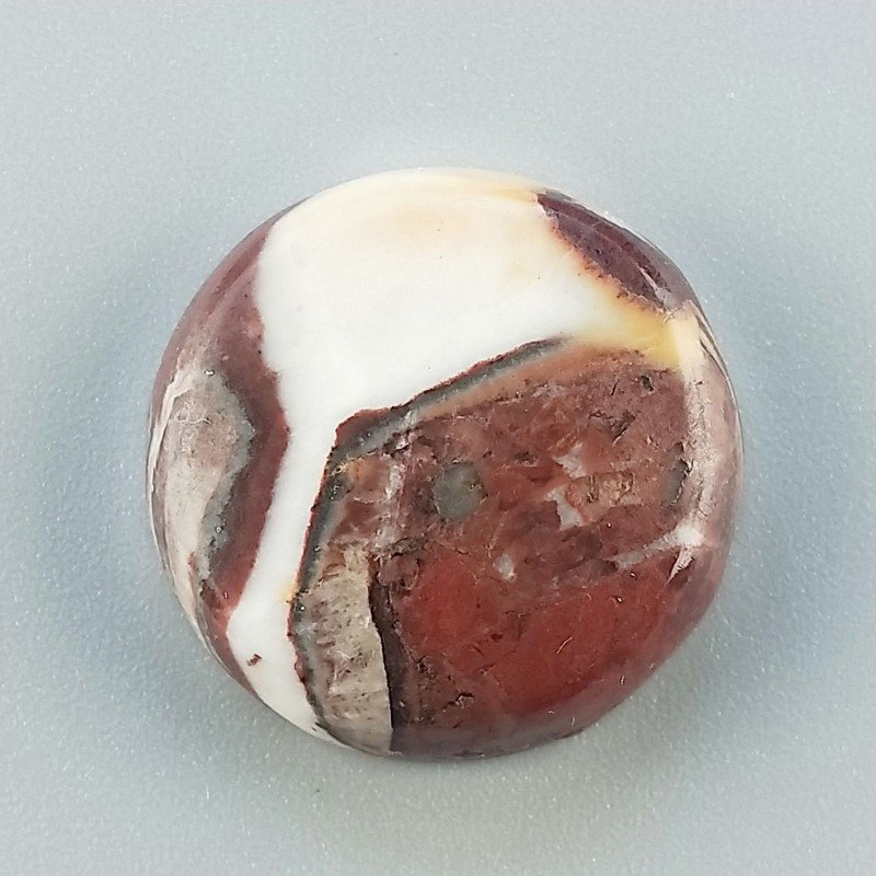 Diaspro Zebrato Marrone Naturale Forma Tondo Piatto Cabochon Liscio Fatto a Mano 23mm 6,47gm 1pz