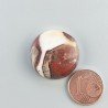 Diaspro Zebrato Marrone Naturale Forma Tondo Piatto Cabochon Liscio Fatto a Mano 23mm 6,47gm 1pz