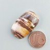 Diaspro Zebrato Marrone Naturale Forma Cuscino Piatto Cabochon Liscio Fatto a Mano 28X17mm5,28gm 1pz