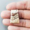 Diaspro Zebrato Marrone Naturale Forma Fantasia Piatto Cabochon Liscio Fatto a Mano 26X18mm 6,45gm 1pz