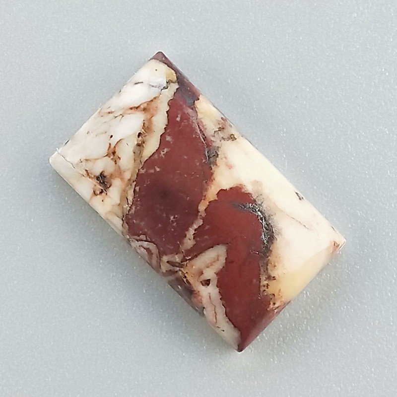 Diaspro Zebrato Marrone Naturale Forma Rettangolare Piatto Cabochon Liscio Fatto a Mano 19X11mm2,21gm 1pz