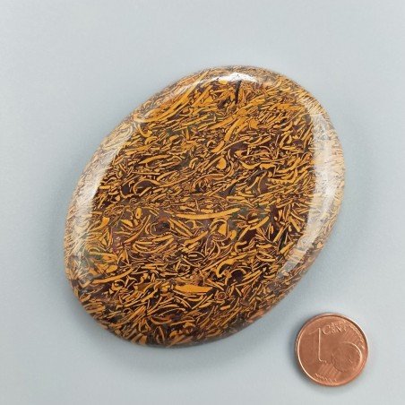Diaspro Coquina 'Mariam' Naturale Forma Ovale Piatto Cabochon Liscio Fatto a Mano  70X54X10mm 355,15 Carati 1pz