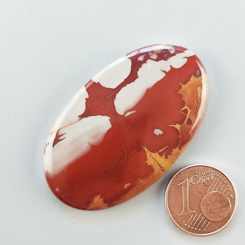 Diaspro Noreena Naturale Forma Ovale Piatto Cabochon Liscio Fatto a Mano 45X27X5mm 11,70gm 1pz