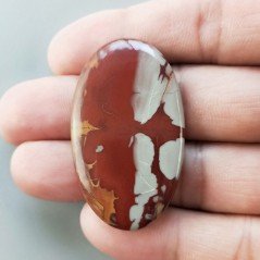 Diaspro Noreena Naturale Forma Ovale Piatto Cabochon Liscio Fatto a Mano 45X27X5mm 11,70gm 1pz
