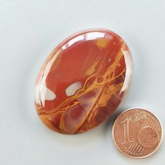 Diaspro Noreena Naturale Forma Ovale Piatto Cabochon Liscio Fatto a Mano 37X28X7mm 12,50gm 1pz