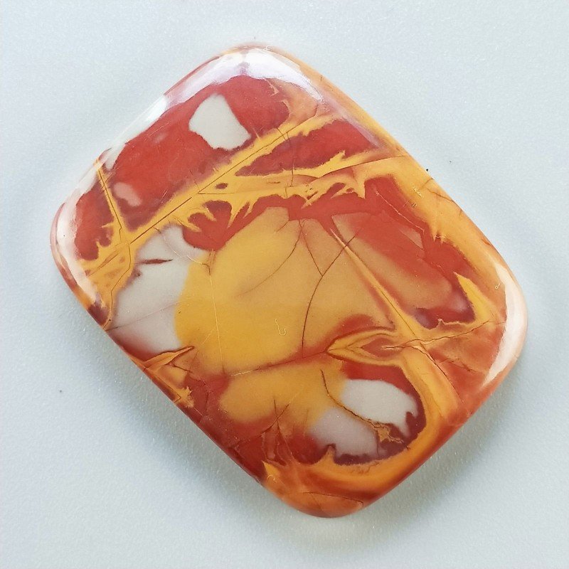 Diaspro Noreena Naturale Forma Rettangolare Piatto Cabochon Liscio Fatto a Mano 40X31X6mm 15,20gm 1pz