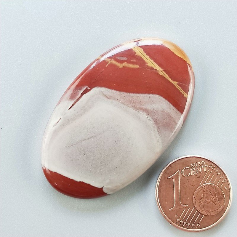 Diaspro Noreena Naturale Forma Ovale Piatto Cabochon Liscio Fatto a Mano 41X25X5mm 8,95gm 1pz
