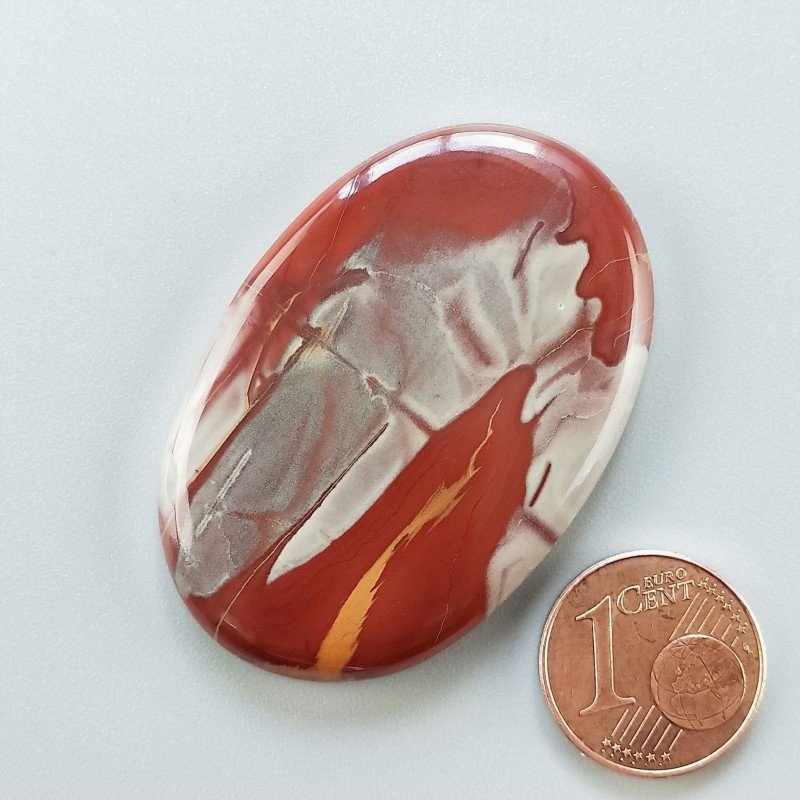 Diaspro Noreena Naturale Forma Ovale Piatto Cabochon Liscio Fatto a Mano 44X30X5mm 13,30gm 1pz