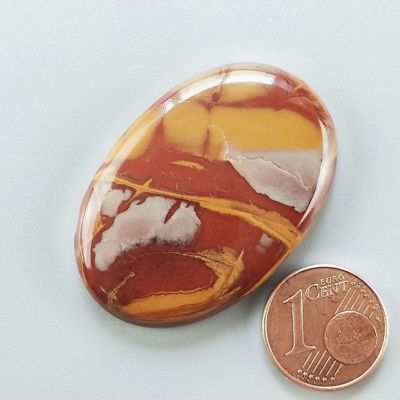 Diaspro Noreena Naturale Forma Ovale Piatto Cabochon Liscio Fatto a Mano 40X23X7mm 11,30gm 1pz