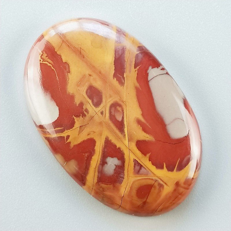 Diaspro Noreena Naturale Forma Ovale Piatto Cabochon Liscio Fatto a Mano 41X27X6mm 11,70gm 1pz