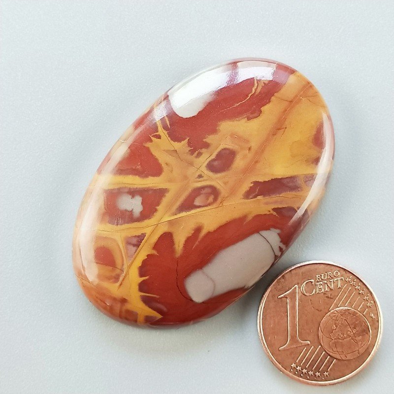 Diaspro Noreena Naturale Forma Ovale Piatto Cabochon Liscio Fatto a Mano 41X27X6mm 11,70gm 1pz