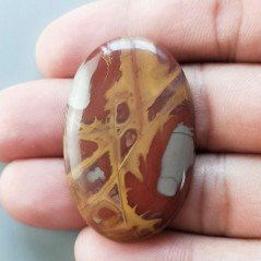 Diaspro Noreena Naturale Forma Ovale Piatto Cabochon Liscio Fatto a Mano 41X27X6mm 11,70gm 1pz
