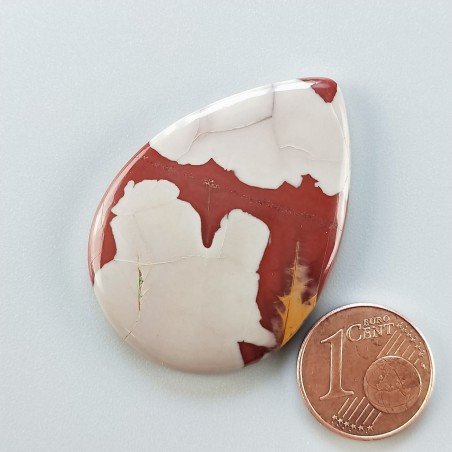 Diaspro Noreena Naturale Forma Goccia Piatto Cabochon Liscio Fatto a Mano 40X28X5mm 9,80gm 1pz