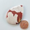 Diaspro Noreena Naturale Forma Goccia Piatto Cabochon Liscio Fatto a Mano 40X28X5mm 9,80gm 1pz