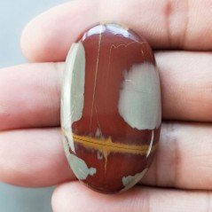 Diaspro Noreena Naturale Forma Ovale Piatto Cabochon Liscio Fatto a Mano 42X25X6mm 11,40gm 1pz