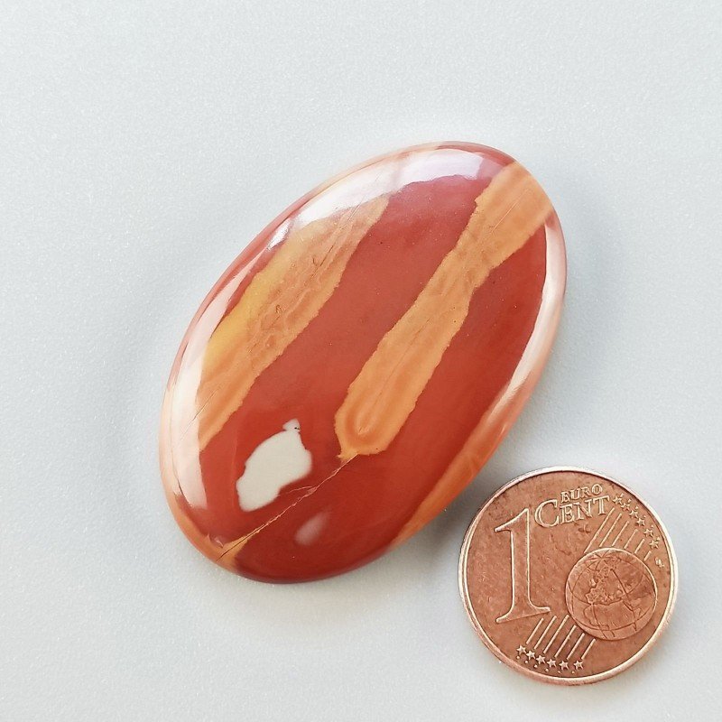 Diaspro Noreena Naturale Forma Ovale Piatto Cabochon Liscio Fatto a Mano 38X25X5mm 9,10gm 1pz