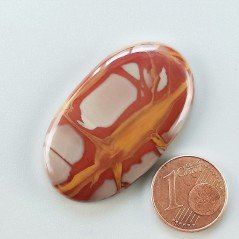 Diaspro Noreena Naturale Forma Ovale Piatto Cabochon Liscio Fatto a Mano 40X23X5mm 9,10gm 1pz