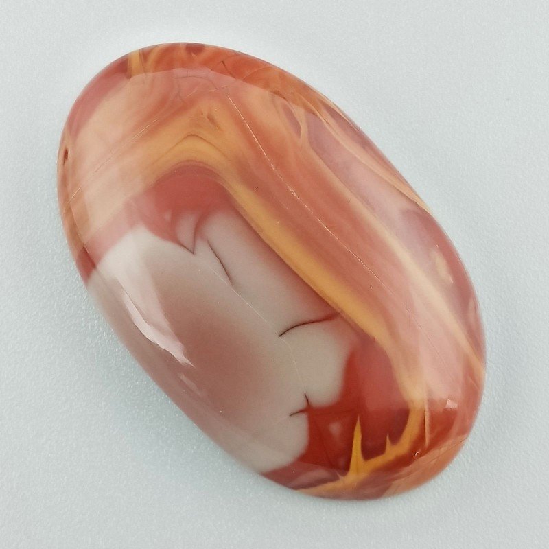 Diaspro Noreena Naturale Forma Ovale Piatto Cabochon Liscio Fatto a Mano 43X26X7mm 14,40gm 1pz
